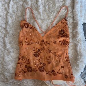 Peppermayo Orange Sequin Camisole